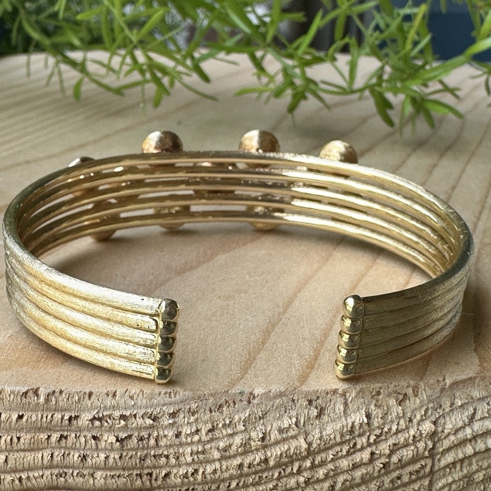 Marco Bicego Jaipur Cuff Bracelet Size 6 Gems Yellow Gold 750 18k Signed 21.7g - Picture 5 of 10